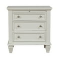 thumbnail image 1 of Benjara Lila 30 Inch Nightstand with Slide Out Tray, Felt Lined Top Drawer, White, 1 of 6