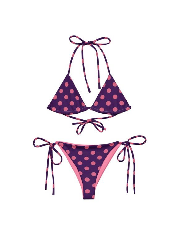 Lila & Azalea Polka Dot String Bikini