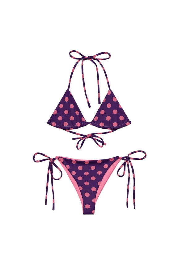 Lila & Azalea Polka Dot String Bikini