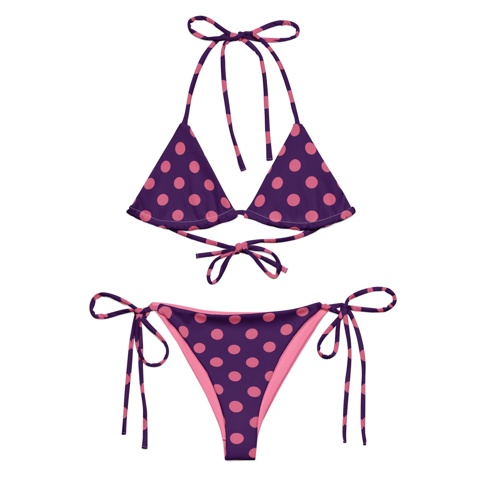 Lila & Azalea Polka Dot String Bikini - Walmart.com