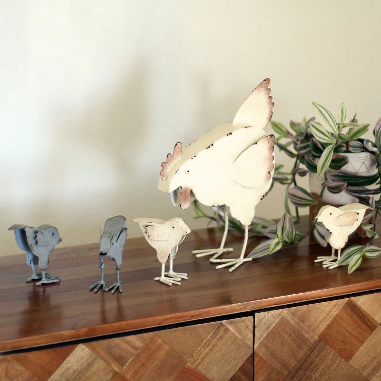 Lila's Dual-Tone Tabletop Metal Farmhouse Henhouse Set of 5