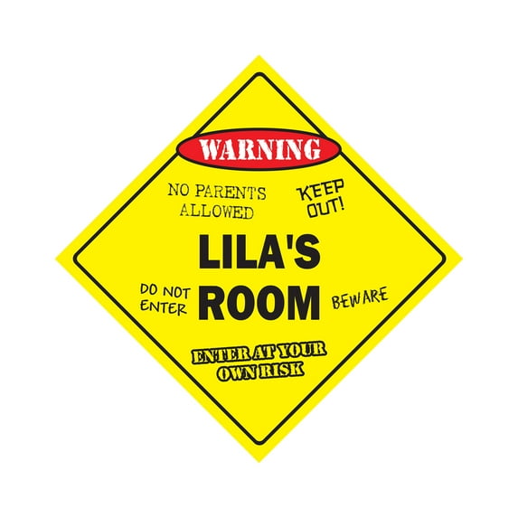Lila's Room Sign Crossing Zone Xing | Indoor/Outdoor | 17" Tall kids bedroom decor door children's name boy girl