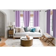 Lilac 1-piece Adam solid blackout grommet-top window curtain panel 37inch wide x 63 inch long room darkening perfect d cor home