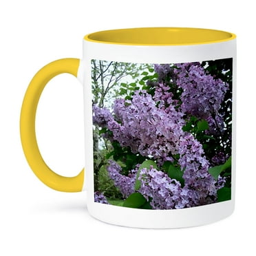 3dRose, Lilac, 11oz Two-Tone Yellow Mug