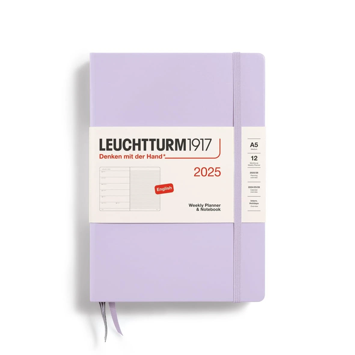 Lilac A5 Weekly Planner Notebook 2025 Annual Monthly Overview Project Plan