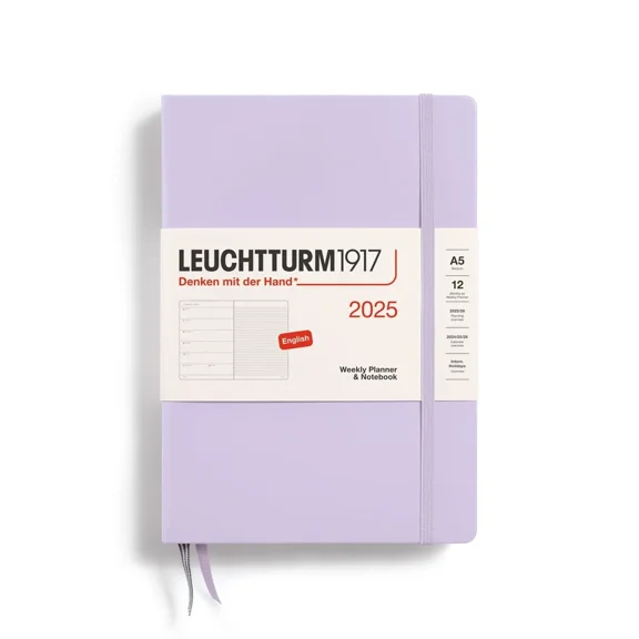 Lilac A5 Weekly Planner Notebook 2025 Annual Monthly Overview Project Plan