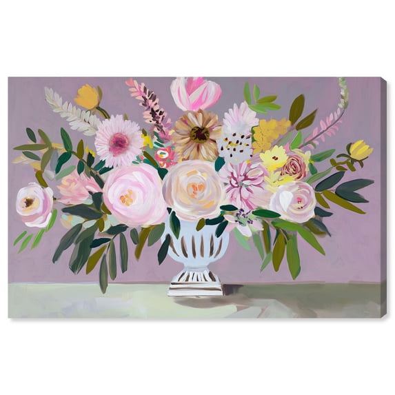 Lilac Antrobouquet Canvas Print Pink Floral Wall Art by Art Remedy, Gallery Wrapped, 30 x 20