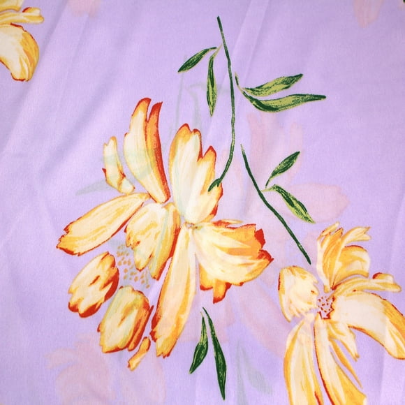 Lilac with Banana 59" Wide 100% Polyester Mechanical Satin Chiffon-Crepe Fabric by The Yard-100 GSM, Lightweight, Anti-Wrinkle, Non-Stretched-Dresses, Scarves, Blouses & DIY.