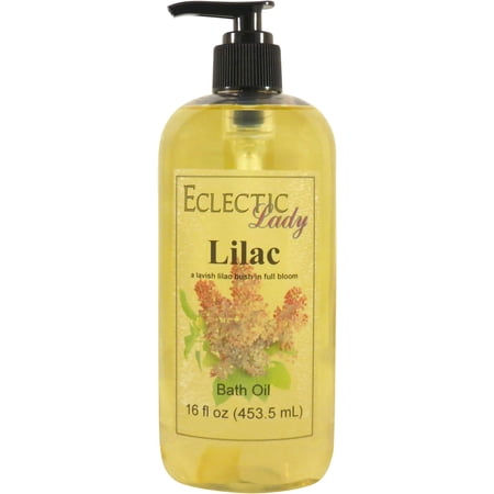 Lilac Bath Oil - Scented Body Oil - Relaxing & Moisturizing Bathing Oil - Fragrance Body Oil For Dry & Rough Sensitive Skin - 16 oz
