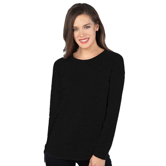 Lilac-Bloom Nina LB246 Womens Long Sleeve Crewneck Shirt - Black - X-Small