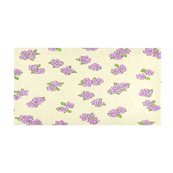 Lilac Blooms 39x20" Bath Mat Carpet, Absorbent and Non-Slip for Kitchen or Bathroom, Quick-Drying