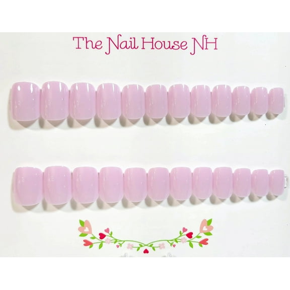 Lilac Blush - The Solids Collection Short Square Press On Nails - 24 Pieces - Artificial Nail Kit