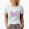 thumbnail image 1 of Lilac Butterfly with Hearts Art Merch Gift, White T-Shirt, Small, 1 of 5