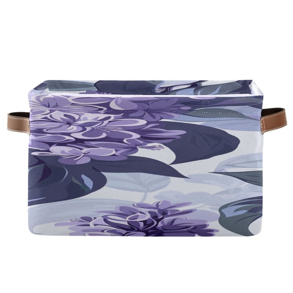 Lilac Cartoon Square Storage Bins with Handles Collapsible Containing Box 1 Pack