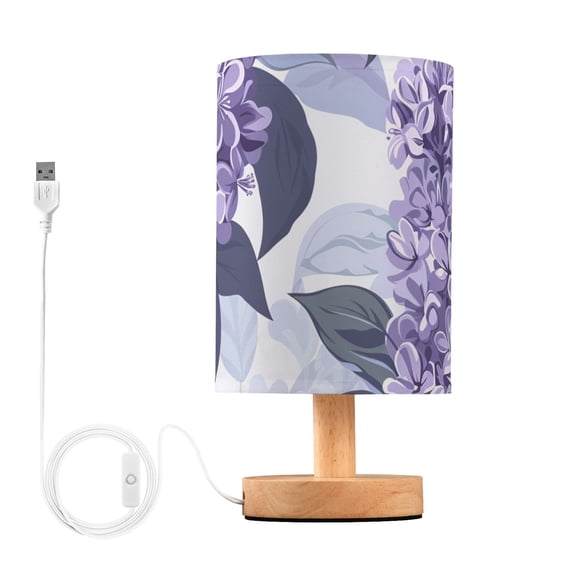 Lilac Cartoon Table Lamp with USB Port LED Warm Light Lamp Night Light Home Decor