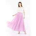 thumbnail image 1 of Lilac Chiffon Pleated Maxi Skirt with Elastic Waist Band, 1 of 5
