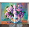 thumbnail image 1 of Ambesonne Lilac Curtains 2 Panel Set, Oil Painting Flowers Art, 108" x 63", Multicolor, 1 of 3