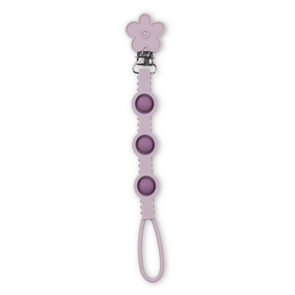 Lilac Flower Popper Topper Pacifier Clip