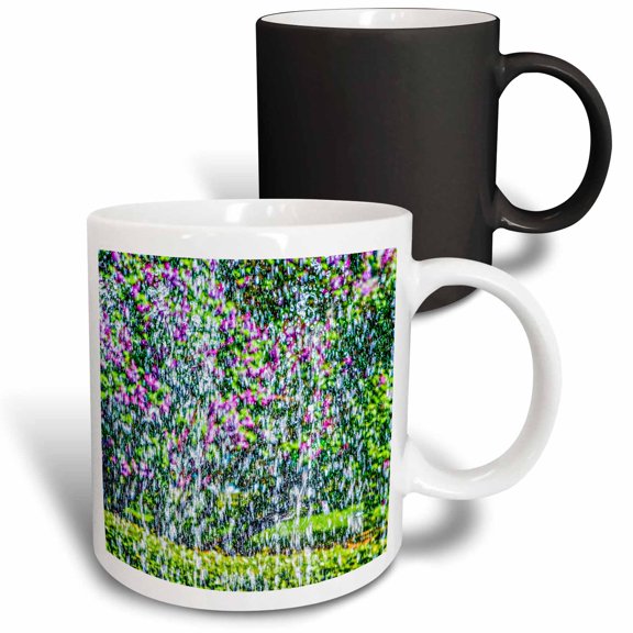 3drose, Lilac Flowers Behind the Fountain. Impressionism of the First Water, 11oz Magic Transforming Mug