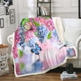 thumbnail image 1 of Lilac Flowers Plush Bed Blanket for Kids Girls Teens Adults Women Pink Blue Floral Throw Blanket,Butterfly Sherpa Blanket Romantic Garden Theme Fleece Blanket Twin 60"X80", 1 of 4