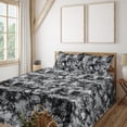 thumbnail image 1 of Ambesonne Lilac Flowers Fitted & Flat Sheet with Shams 4 Pcs Set, Floral Scene Gothic, King, Charcoal Grey Pale Grey, 1 of 5