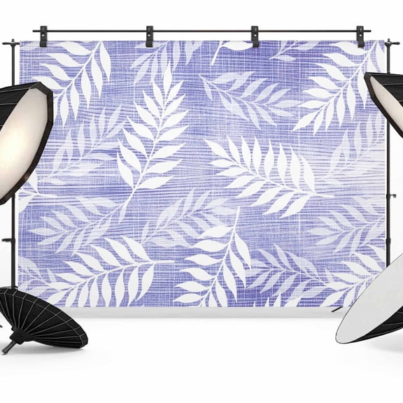 Lilac Fronds Backdrops for Photography, Lavender Purple Leaf Plant Canvas Weave Texture Fabric Photo Background Sturdy Studio Props for Photo Studio, Video Recording, Booth & Photoshoot 7x5ft