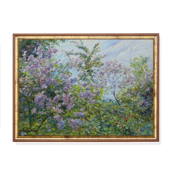 Lilac Garden Impressionist Print, Unframed Paper Poster 8x10in