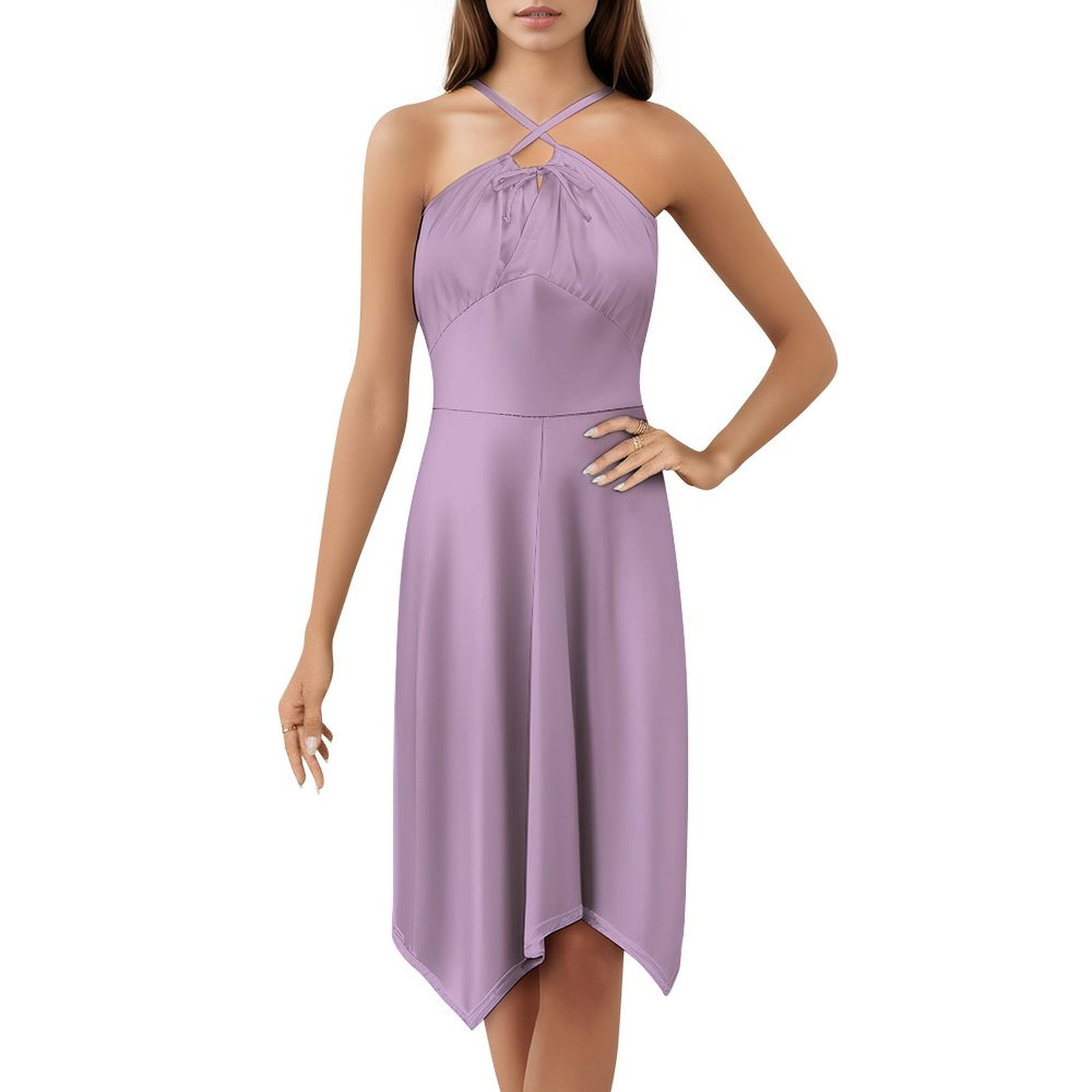 Lilac LAVENDER Dress Elegant Party Dresses Evening Dresses Women Dress Long  Dresses Sleeveless Dress Ladies Dresses - Walmart.com