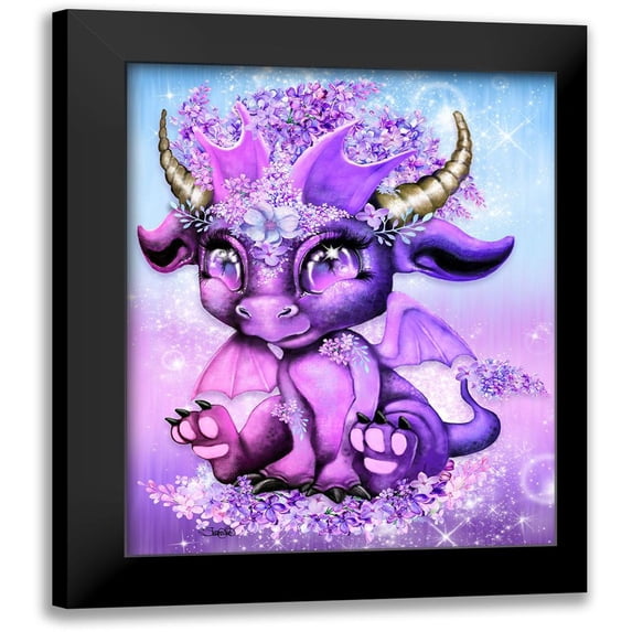 Lilac - Lil DragonZ 12x14 Black Modern Framed Museum Art Print Titled - Sheena Pike Art And Illustration