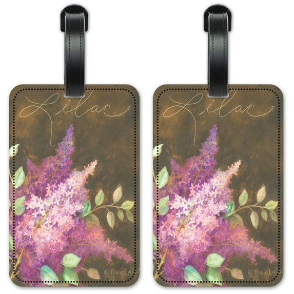 Lilac - Luggage ID Tags / Suitcase Identification Cards - Set of 2