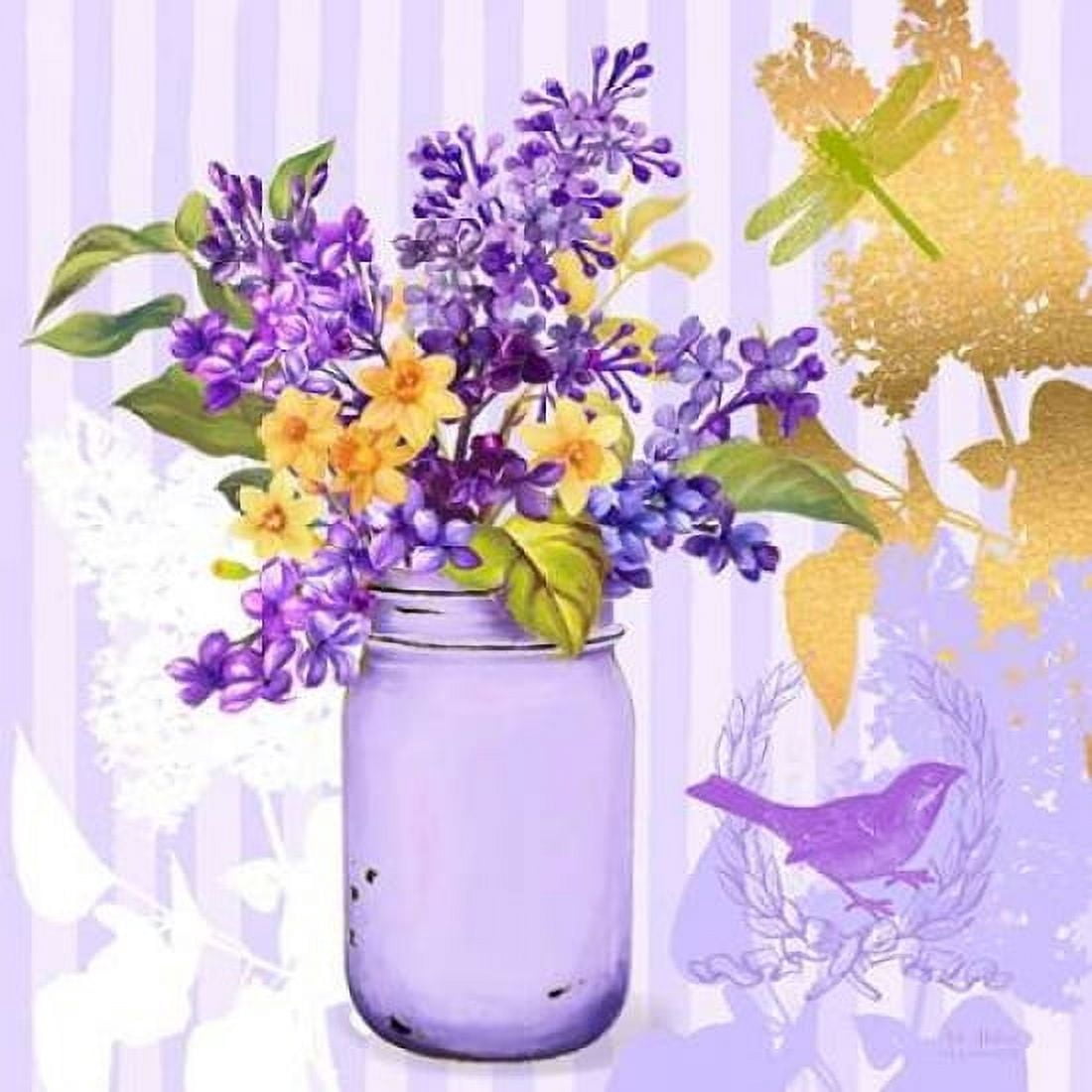 Lilac Mason Jar Bouquet Canvas Art - Art Atelier Alliance (24 x 24)