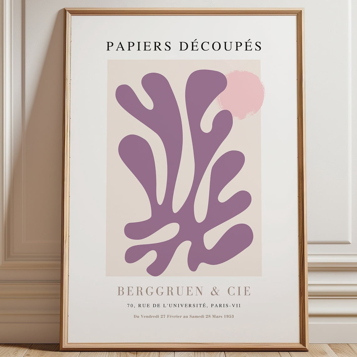 Lilac Matisse Print - Framed Wall Art - Papiers Decoupes - Large Wall Art - Mid Century Modern ...