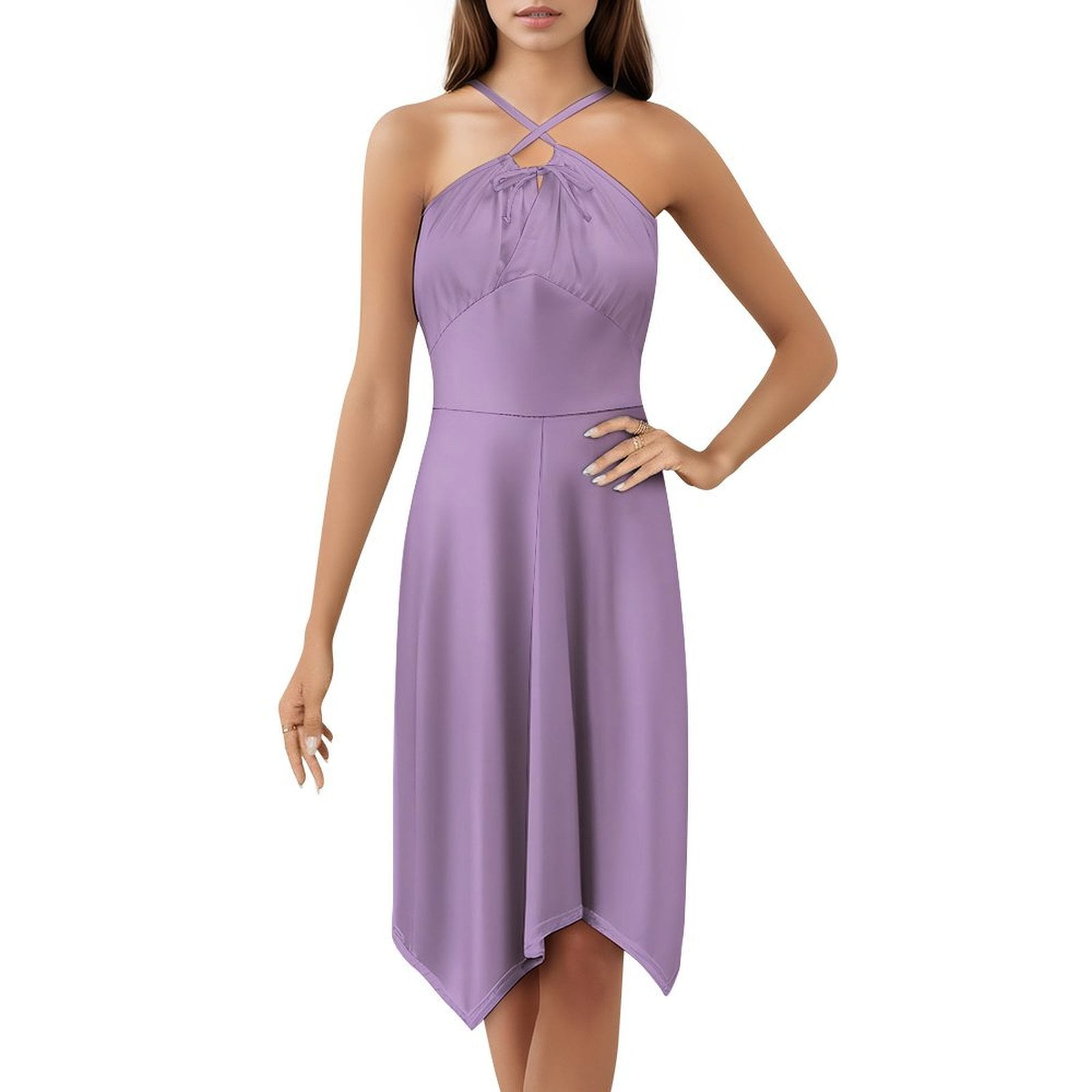 white christmas dresses Lilac Sparkly Long Prom Dresses with Lace-up Back – DressesTailor main image 1