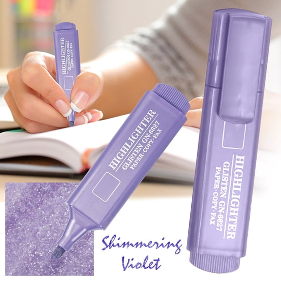 Lilac Purple Glitter Highlighter Marker Pen, Chisel Tip for Bible Study, By Meiiso, Large Inventory!