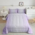 thumbnail image 1 of Lilac Purple and Grey Watercolor Comforter Set Twin Wave Lines and Dots Bedding Set, Gradient Ombre Bedding Comforter Sets Aesthetic Abstract Duvet, Modern Geometry Stripe Quilted Comforter Soft, 1 of 5