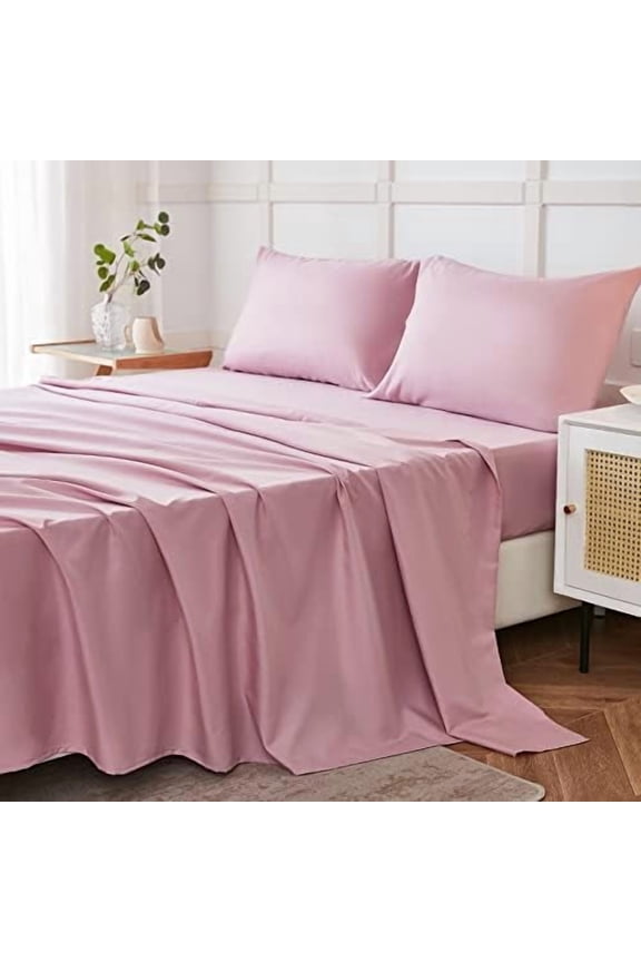 Lilac Purple King Size Sheets Set, 4 Piece Hotel Luxury 1800 Series Microfiber Bed Sheets - Wrinkle & Fade Resistant - 14 Deep Pockets