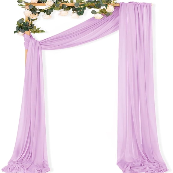 Lilac Purple Wedding Arch Draping Fabric 1 Panel 29" x 20 FT Lavender Sheer Backdrop Curtain Outdoor Party Decoration