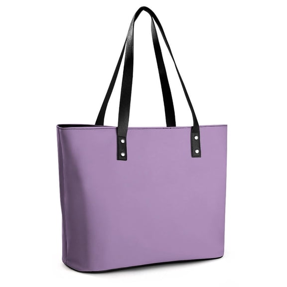 Lilac Purple Woman Leather Handbags Large Tote Bag Fashion Portable Handbags With Zipper