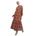 thumbnail image 1 of Lilac - Salmon - Floral - Point Collar - Fully Lined - Modest Dress - Refka, 1 of 4