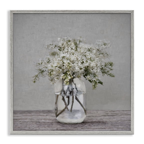Stupell Industries Lilac Simplicity Bouquet Gray Framed Giclee Art, design by Robin-Lee Viera