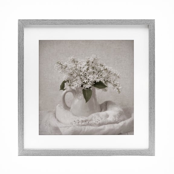 Stupell Industries Lilac Simplicity Still Life Gray Framed Print Under Glass, design by Robin-Lee Viera