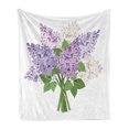 thumbnail image 1 of Lilac Soft Flannel Fleece Throw Blanket, Illustration of a Posy of Rural Meadow Blossoms Feng Shui Soulful Nature Theme, Cozy Plush for Indoor and Outdoor Use, 50" x 60", Multicolor, by Ambesonne, 1 of 6