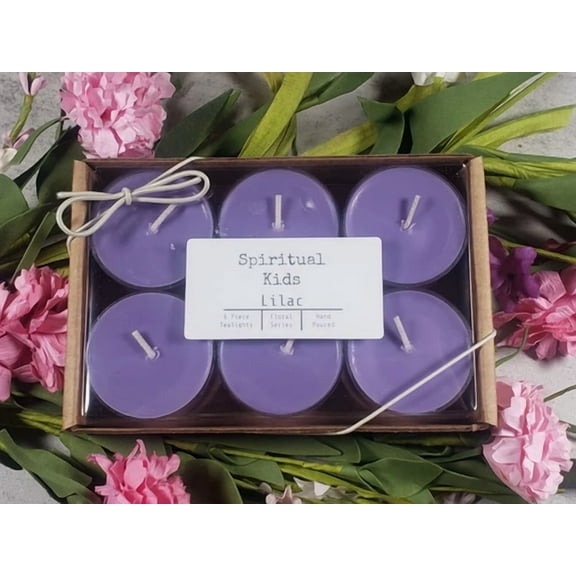 Lilac Soy Tealights 6 Count Hand Poured With Fragrant/Essential Oils