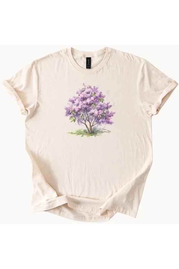 Lilac Tree Shirt Purple Flowers Nature Graphic Tee Spring Blossom Gift Lilac Tre Unisex S-5XL Hot Trending Shirt, Vintage Birthday Gift