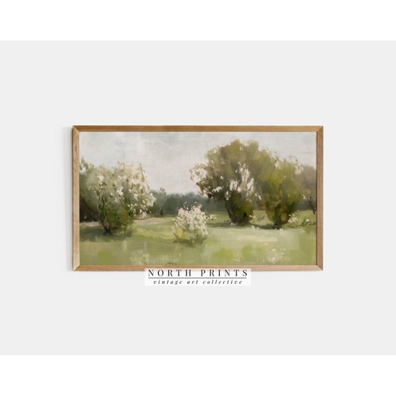 Lilac Trees Landscape Art For