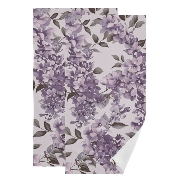 Lilac Vintage Color Hand Towel Absorbent Bath Towels for Bathroom Sports Gym 28" x 14" Set of 2