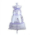 thumbnail image 1 of Lilac Wedding Cake Metallic Balloon With Love Birds on the Top, 1 of 1