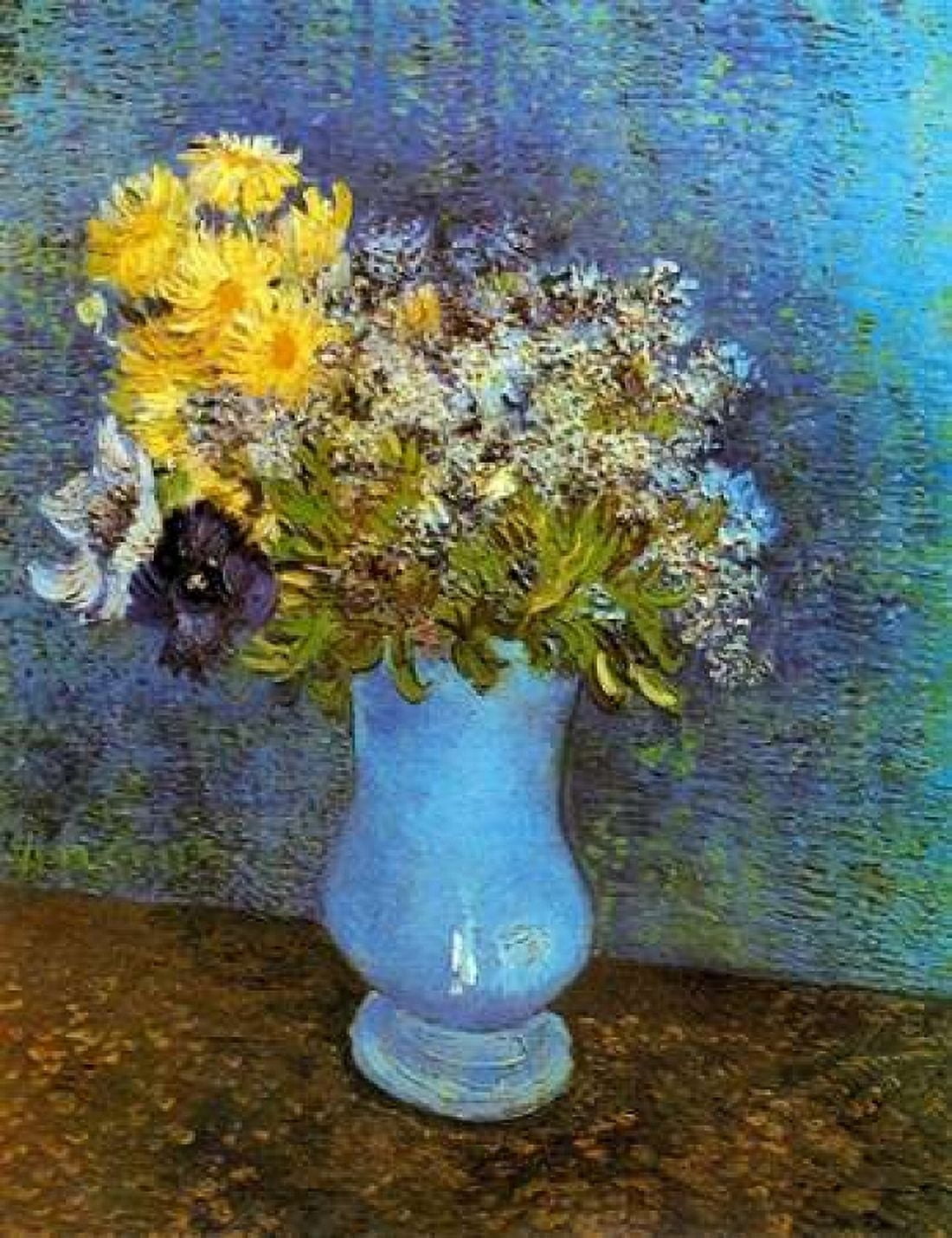 Lilacs Daisies Anemones Canvas Art - Vincent Van Gogh (18 x 24)