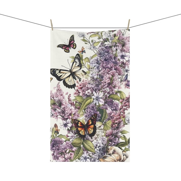 Lilacs and Butterflies Kitchen Towel