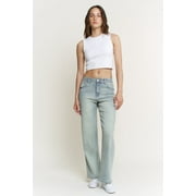 Lilac Sunset Women’s High-Rise Wide Leg Jeans, Relaxed Fit, Antique Light Blue, Juniors Sizes 1–15